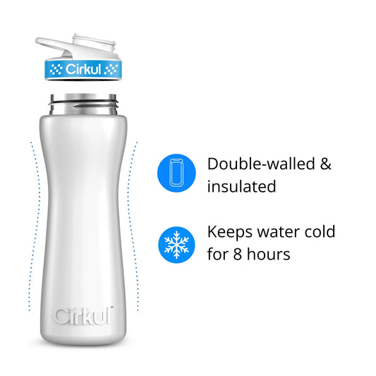 22oz. Stainless Steel Bottle & Comfort Grip Lid - US 4259