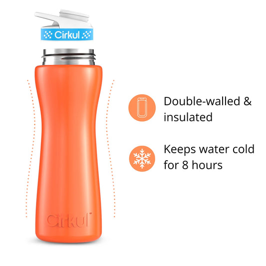 22oz. Stainless Steel Bottle & Comfort Grip Lid - US 0749