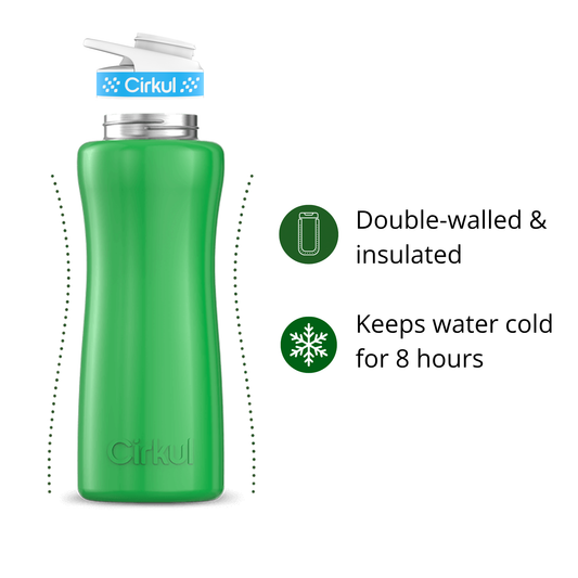 32oz. Stainless Steel Bottle & Comfort Grip Lid - US 2519