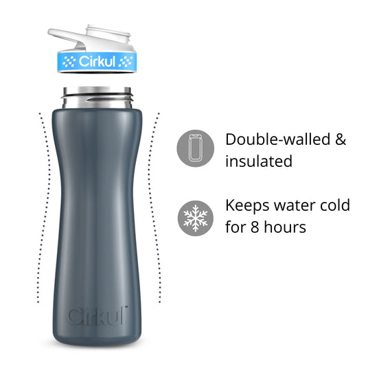 22oz. Stainless Steel Bottle & Comfort Grip Lid - US 0038