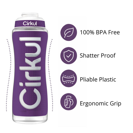 32oz. Grip Squeeze® Plastic Bottle & Sport Lid - US 0919
