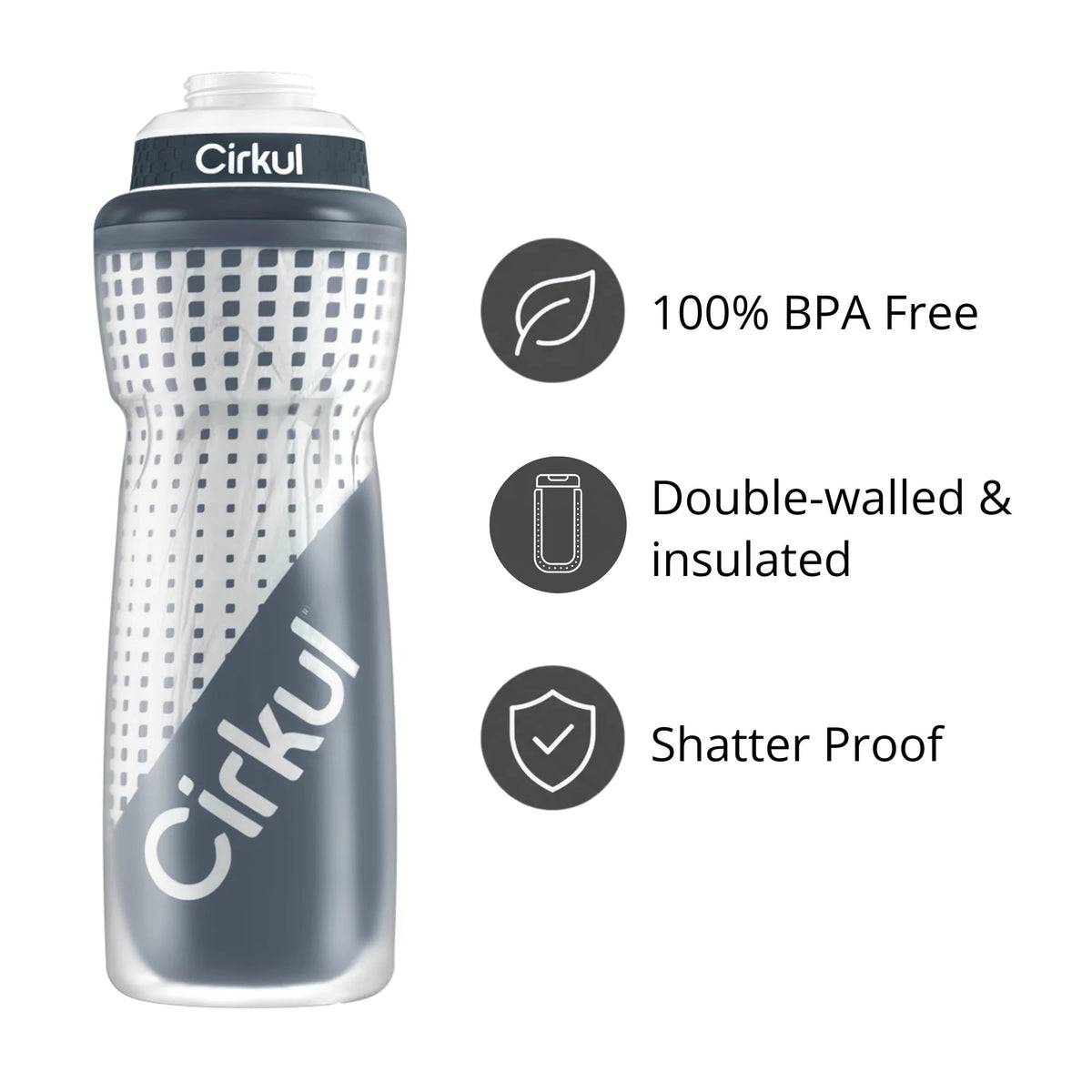 32oz. Insulated Squeeze® Plastic Bottle & Sport Lid - US 8542