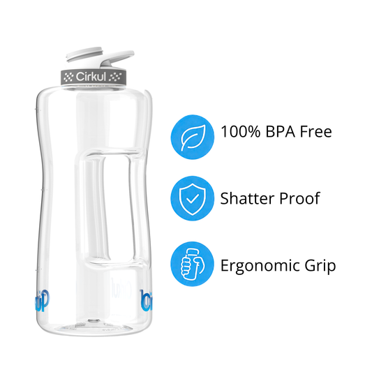 62oz. Plastic Bottle & Comfort Grip Lid - US 8406