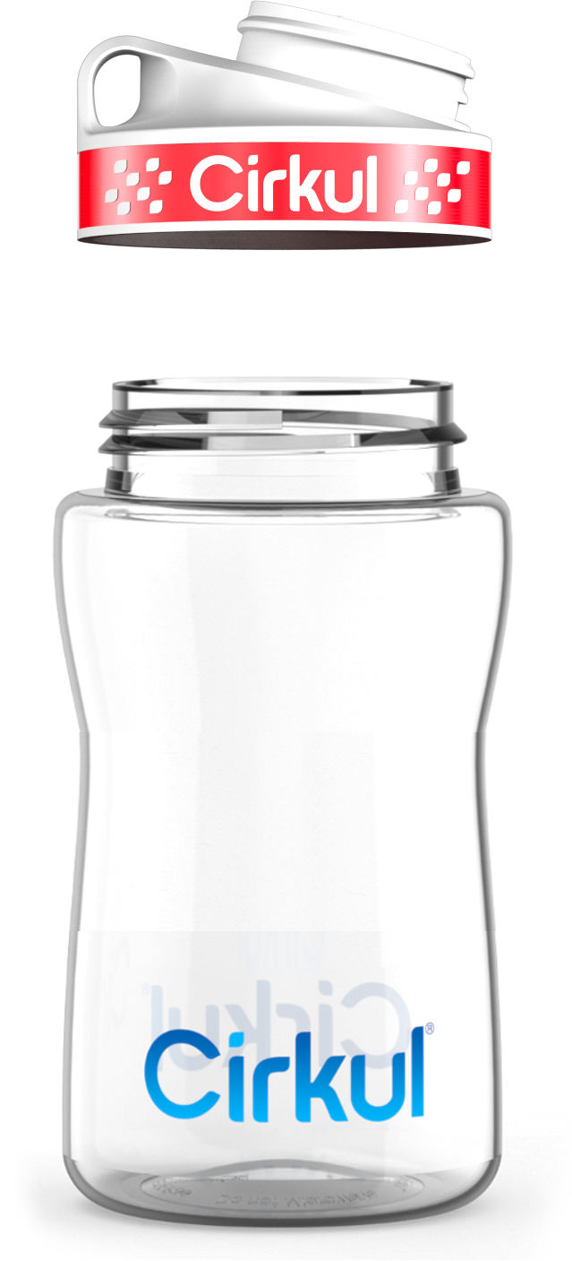 Custom 12oz. Plastic Bottle & Comfort Grip Lid - US 5137